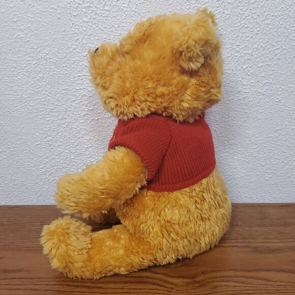 Plush Disney Winnie The Pooh 14" Soft Stuffed Animal wearing the Pooh Red Shirt - Picture 4 of 6